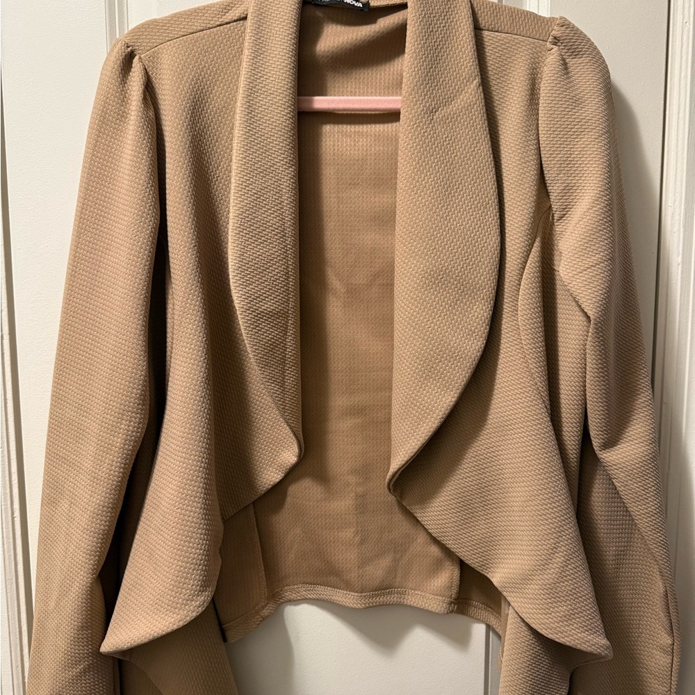 Fashion Nova Camel Draped Blazer